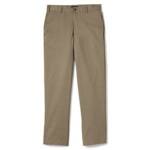 NWT LANDS' END YOUNG MEN'S KNEE BLEND PLAIN FRONT CHINO PANTS KHAKI 28